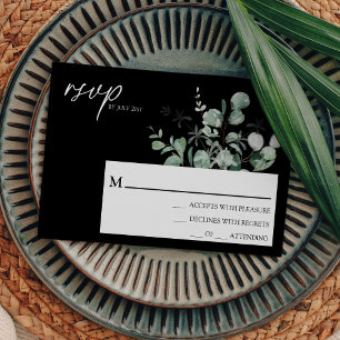 Carte de réponse simple pour mariage moderne avec