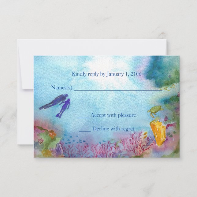 Carte de réponse Snorkel Couple (Devant)