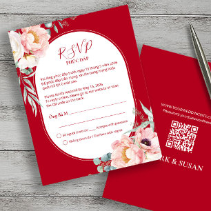 Carte de réponse Song Hy Peony vietnamienne avec c