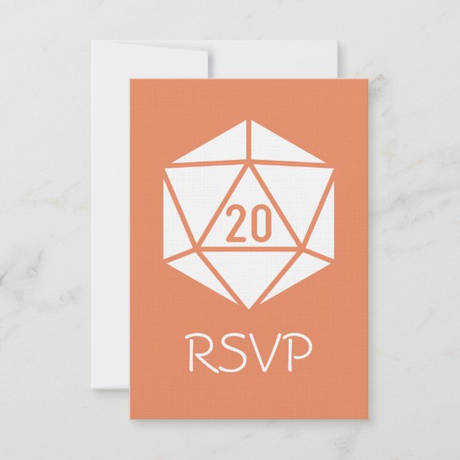 Carte de réponse Tabletop Chic en corail (Devant)