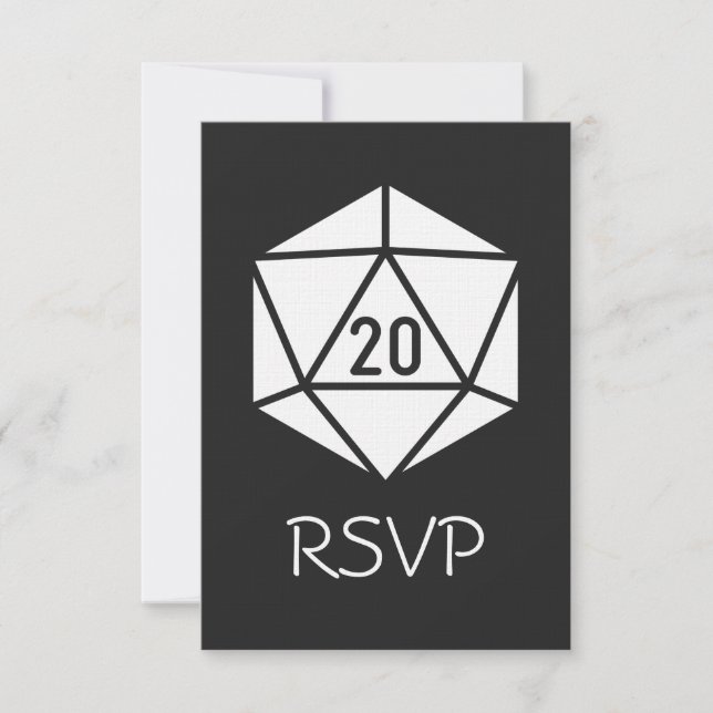 Carte de réponse Tabletop Chic en noir (Devant)