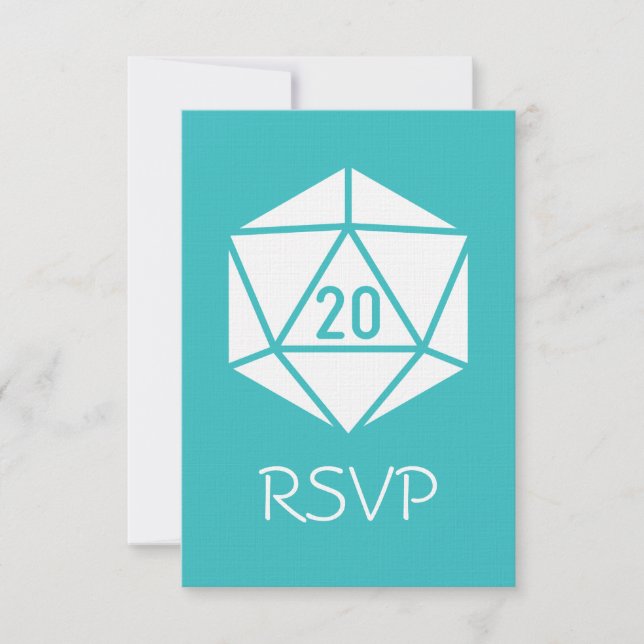 Carte de réponse Tabletop Chic en Turquoise (Devant)