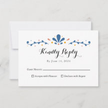 Carte de réponse Talavera mexicaine, carte RSVP