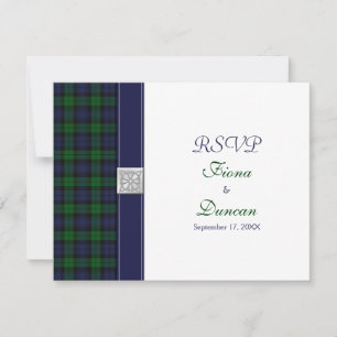 Carte de réponse tartan Black Watch celtique