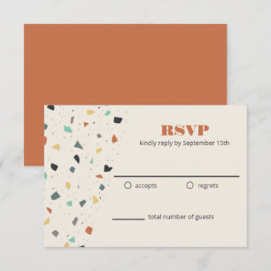 Carte de réponse Terrazzo Tile Confetti de style m