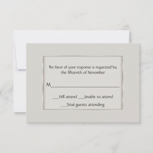 Carte de réponse tout usage écru et argent (Devant)