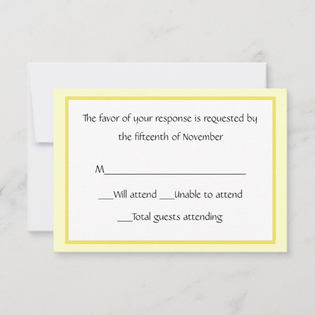 Carte de réponse tout usage jaune et blanc (Devant)