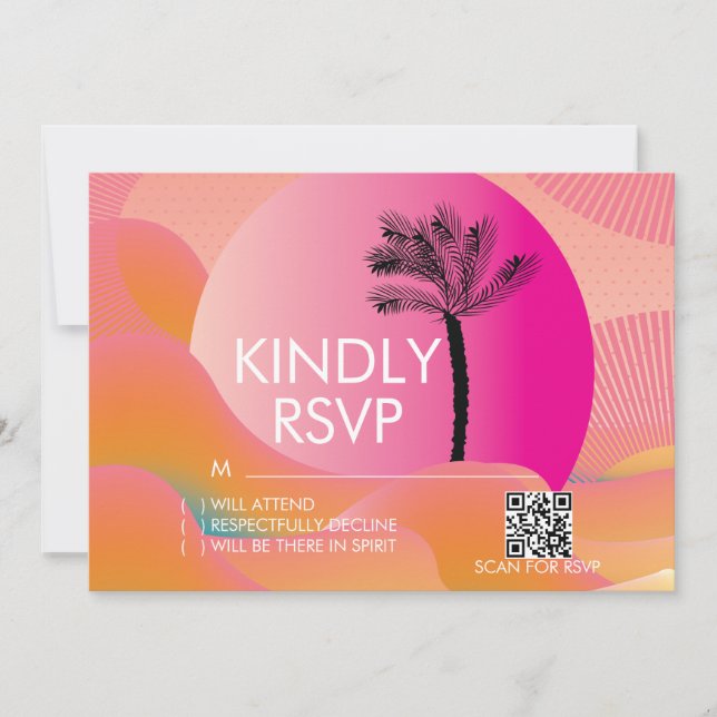 Carte de réponse Tropical Sunrise Bold Rose Orange (Devant)