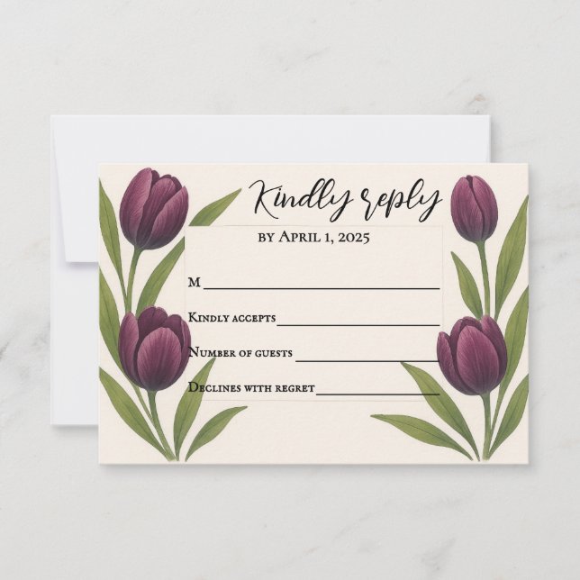 Carte de réponse Tulipe Héritage (Devant)