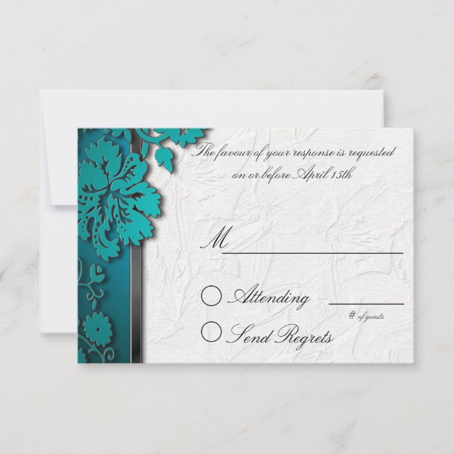 Carte de réponse turquoise (Devant)