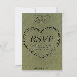 Carte de réponse Tuscan Green Hearts