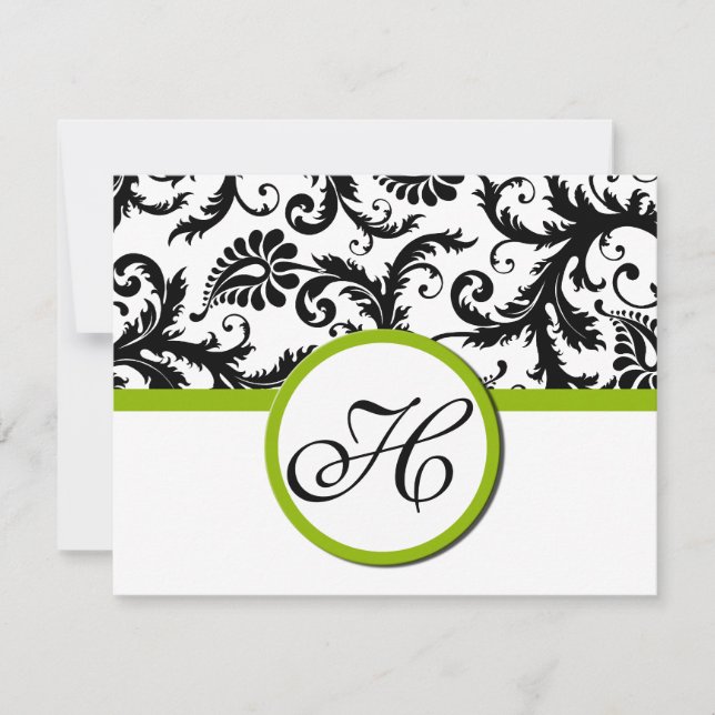 Carte de réponse verte Apple - Texte côté mat (Devant)