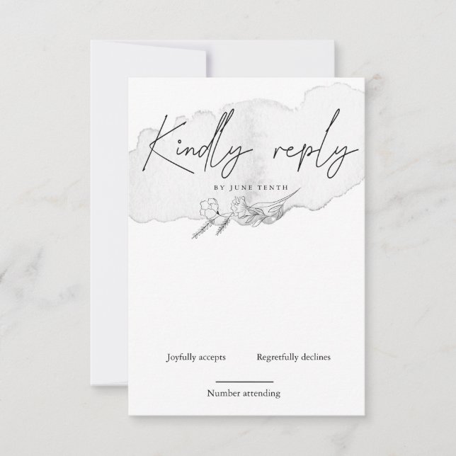 Carte de réponse verticale charmante nature (Devant)