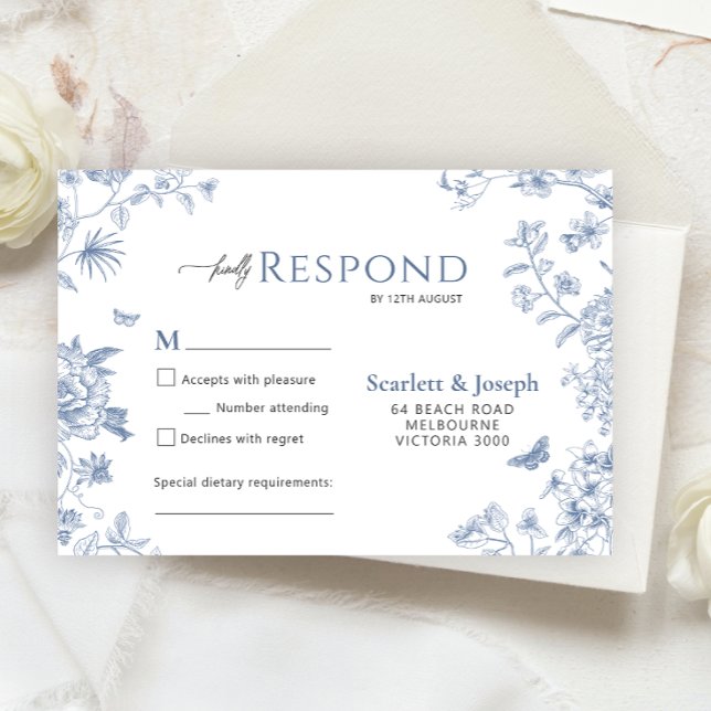 Carte de réponse VICTORIA Regency Blue French Gard (Créateur téléchargé)