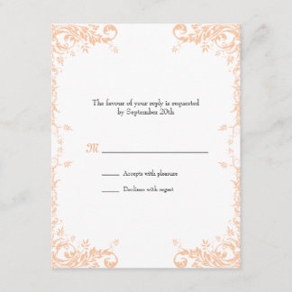 Carte de réponse Vins mariages (Pêche)