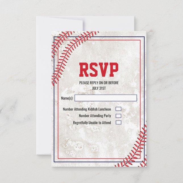 Carte de réponse vintage baseball grunge (Devant)