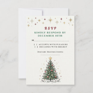 Carte de réponse vintage pour l'arbre de Noël