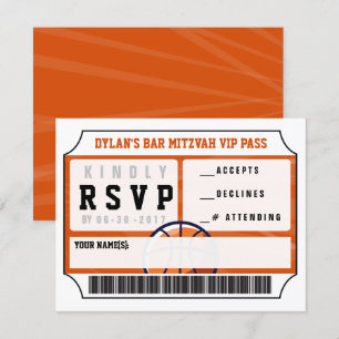 CARTE DE RÉPONSE VIP BASKETBALL Bar Mitzvah