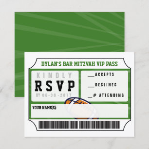 Carte de réponse VIP de football Invitation Bar Mi
