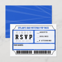 CARTE DE RÉPONSE VIP Invitation Bar Mitzvah