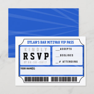 CARTE DE RÉPONSE VIP Invitation Bar Mitzvah