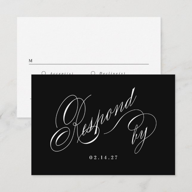 Carte de réponse 'Vous êtes invité à notre mariage (Devant / Derrière)