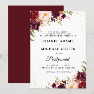 carte de report mariage floral de Bourgogne
