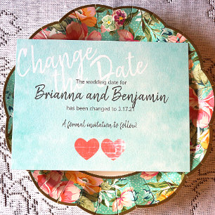 Carte de report Mariage Turquoise
