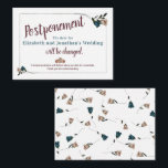 Carte de report turquoise du Mariage floral<br><div class="desc">Des changements de date inattendus peuvent se produire. Envoyez à vos invités un rose de jardin turquoise,  mariage Changer la carte de date. Ces cartes d'évènements postérieures ont l'air charmant avec la collection turquoise,  vin,  mariage à fleurs rouges.</div>
