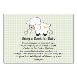 CARTE DE REQUÊTE DE BABY SHOWER DE RÉSERVATION EN