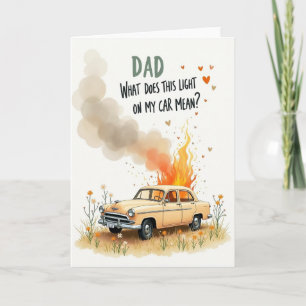Carte de requête de la fête des pères de voiture a