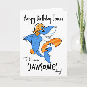 Carte de requin Cool d'anniversaire heureuse