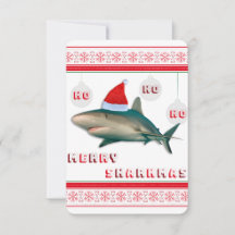 Carte de requin de Noël Joyeux Sharkmas