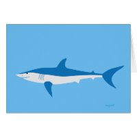 Carte de requin Mako très bleu