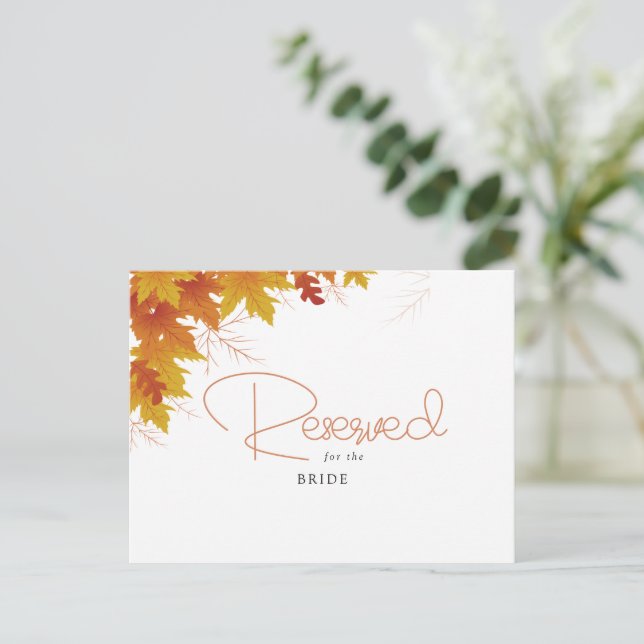 Carte de réservation Boho Chic Mariage de automne (Debout devant)