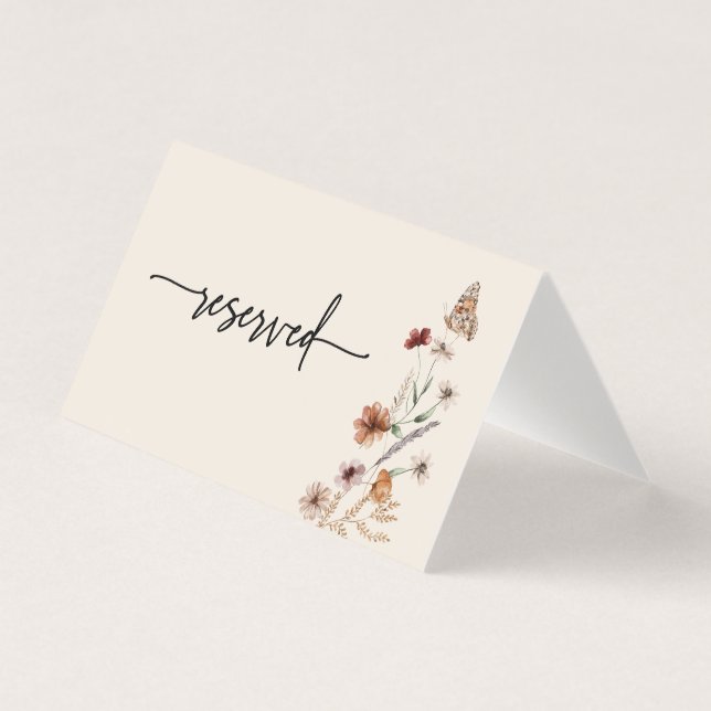 Carte de réservation de mariage Boho (Front)