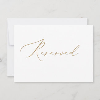 Carte de réservation de mariage élégante en or