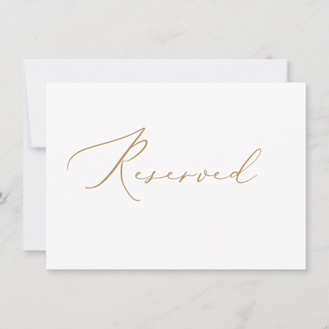 Carte de réservation de mariage élégante en or (Devant)