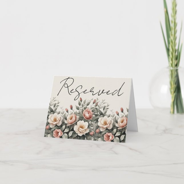 carte de réservation panneau de tente floral (Devant)