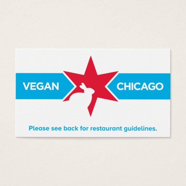 Carte de restaurant Vegan Chicago (Devant)
