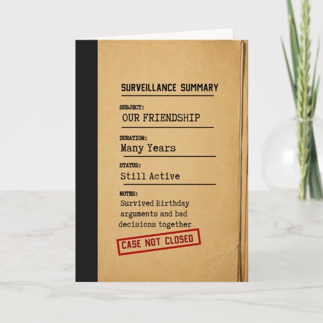 Carte de Résumé de Surveillance de l'Amitié – Affa (Devant)