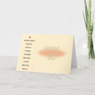 Carte de retour de bienvenue