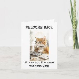 Carte de retour de bienvenue pour amoureux de chat