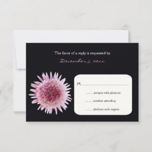 Carte de retour Mariage RSVP - Invitation Gerbera