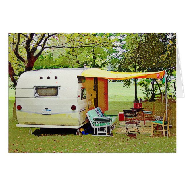 Carte de retrait Camper vintage (Devant horizontal)
