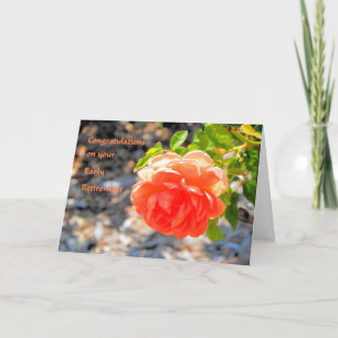 Carte de retraite anticipée avec Rose orange