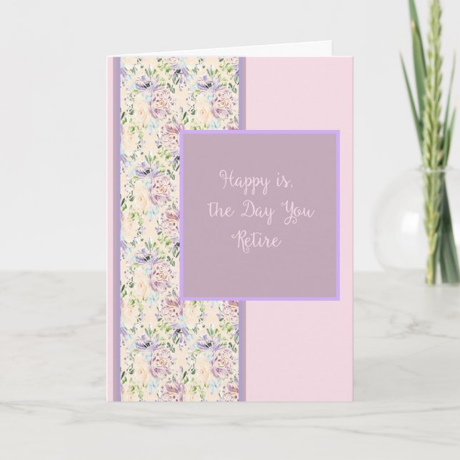Carte de retraite avec design floral (Devant)