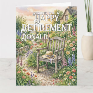 Carte de retraite avec illustration de jardin de c