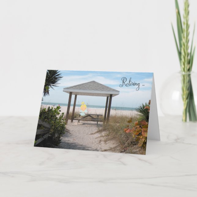 Carte de retraite avec une Plage Fairy (Devant)