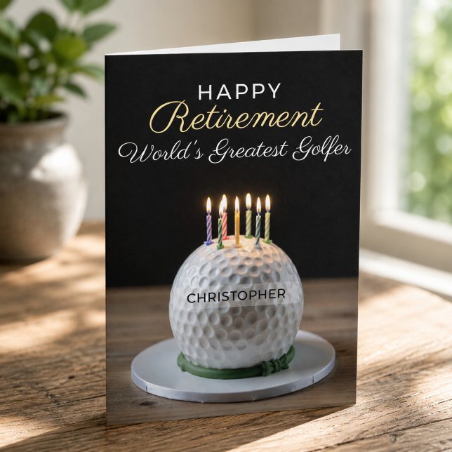 Carte de retraite du plus grand golfeur du monde (Celebrate a well-earned retirement with this personalized World's Greatest Golfer retirement card. )